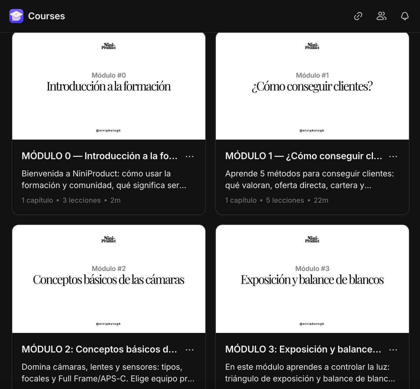 Módulos de Niniproduct en Whop