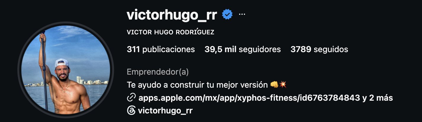 Perfil de Instagram de @victorhugo_rr en escritorio
